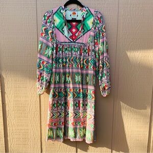 Farm Rio Colorful Geometric Patterned Dress